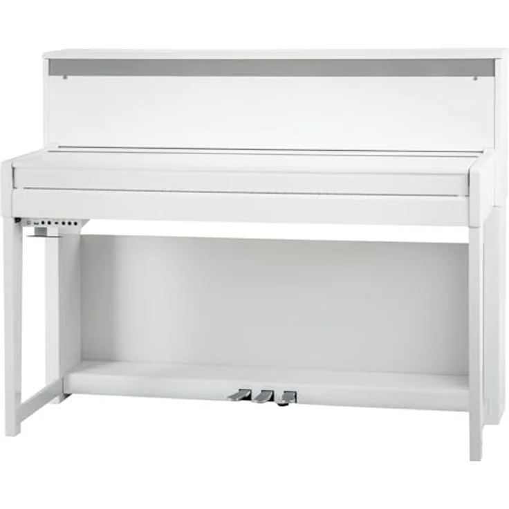 Classic Cantabile UP-1, Upright E-Piano mit 88 gewichteten Tasten, Ivory Touch, 256 Polyphonie, 40 Sounds, OLED Display, USB MP3 Recorder (Weiß matt, mit Zubehör) – Bild 2