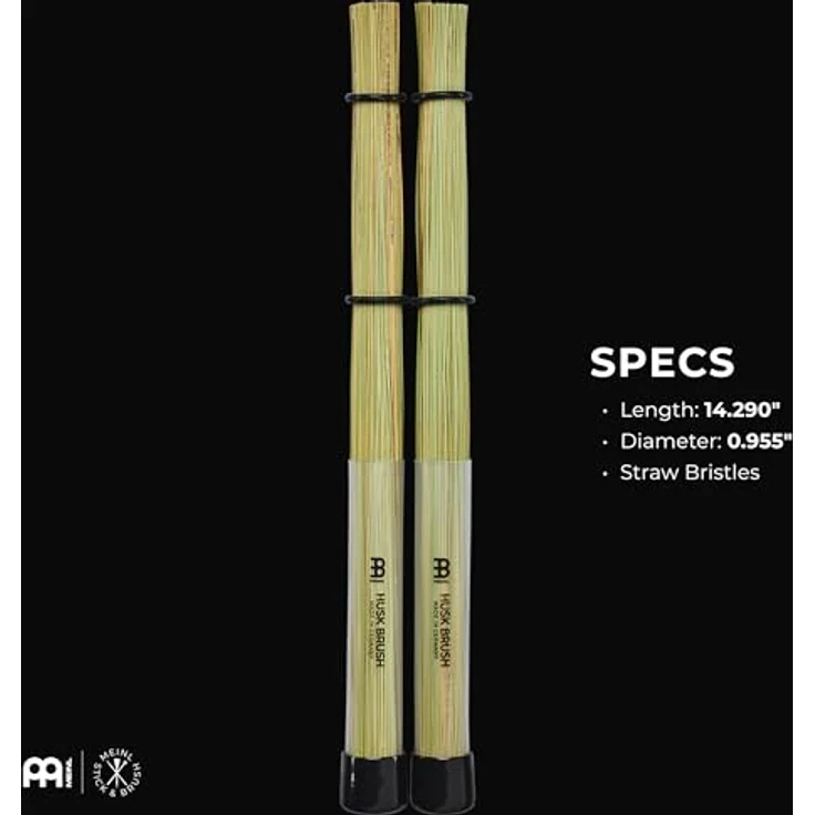 Meinl SB307 Husk Brush, Paar Hot Rods aus Stroh für weichen Sound, Durchmesser 23mm, Länge 377mm, Gewicht 104g, made in Germany – Bild 3