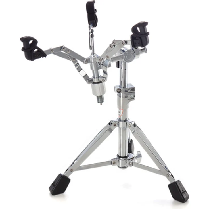 DW 9399 Tom/Snare Stand, doppelstrebiger Snareständer in chrom mit stufenlos neigbarem Snarekorb für freischwingendes Tom Tom – Bild 1