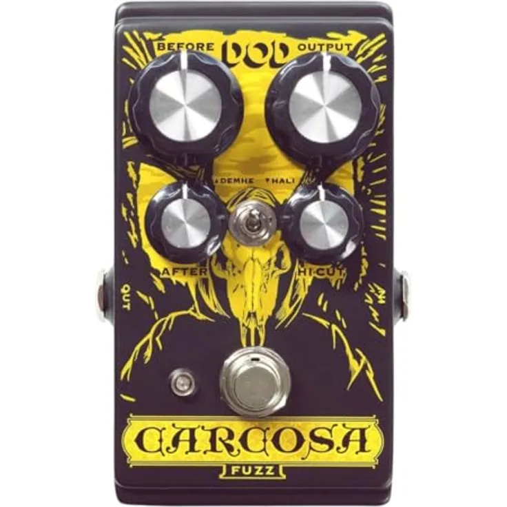 Digitech DOD Carcosa Fuzz, Fuzz Effekt Pedal mit 2 Voicing-Modi, True Bypass, vielseitige Fuzz Sounds, Metallgehäuse