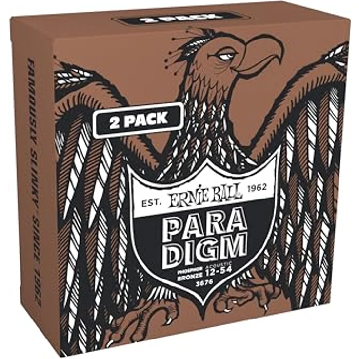 Ernie Ball Medium Light Paradigm Phosphor Bronze Gitarrensaiten, 2er Pack 12-54 mit verbesserter Korrosionsbeständigkeit und RPS-Technologie – Bild 1