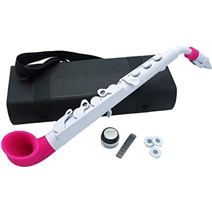 Nuvo jSAX 2.0, Saxophon in C, weiß-pink, mit ABS- und Silikon-Konstruktion, inklusive Kunststoffblätter und Etui für Anfänger