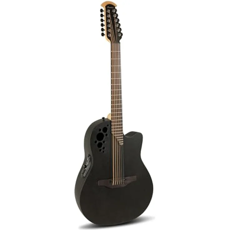 Ovation Pro Series Elite 2058-TX-5-G, 12-saitige Akustikgitarre mit massiver Fichtendecke, Contour Bowl Body, schwarzem Textur-Finish und OPPro Preamp – Bild 1