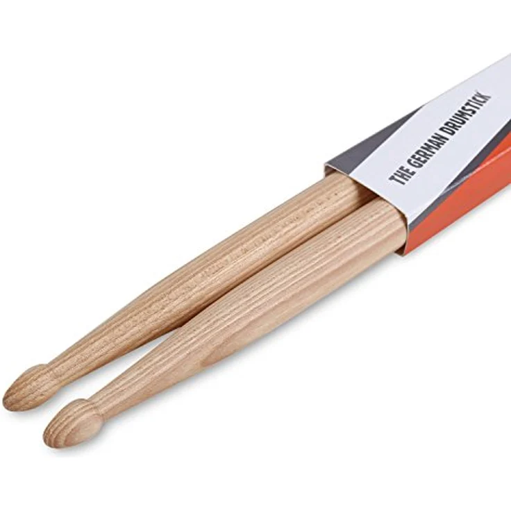 Rohema R5B Hickory Drumsticks, Rock-Serie aus lackiertem Hickory, 415 mm Länge, 16 mm Durchmesser, Made in Germany – Bild 2
