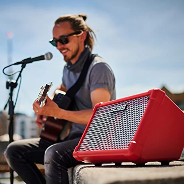 Boss Cube Street II Red, tragbarer E-Gitarren-Combo mit 2 x 6,5" Lautsprechern, 2 Kanälen, Bluetooth-Fähigkeit und 9 Amp Modellierungen – Bild 4