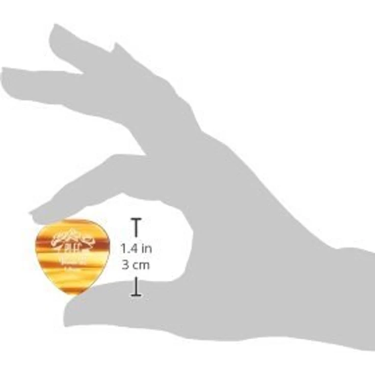 dAndrea Pro Plec-385 Shape, Plektrum Set mit 12 Stück, gerundete Form, Stärke 1,5 mm, strapazierfähiges Thermoplast, Made in USA – Bild 5