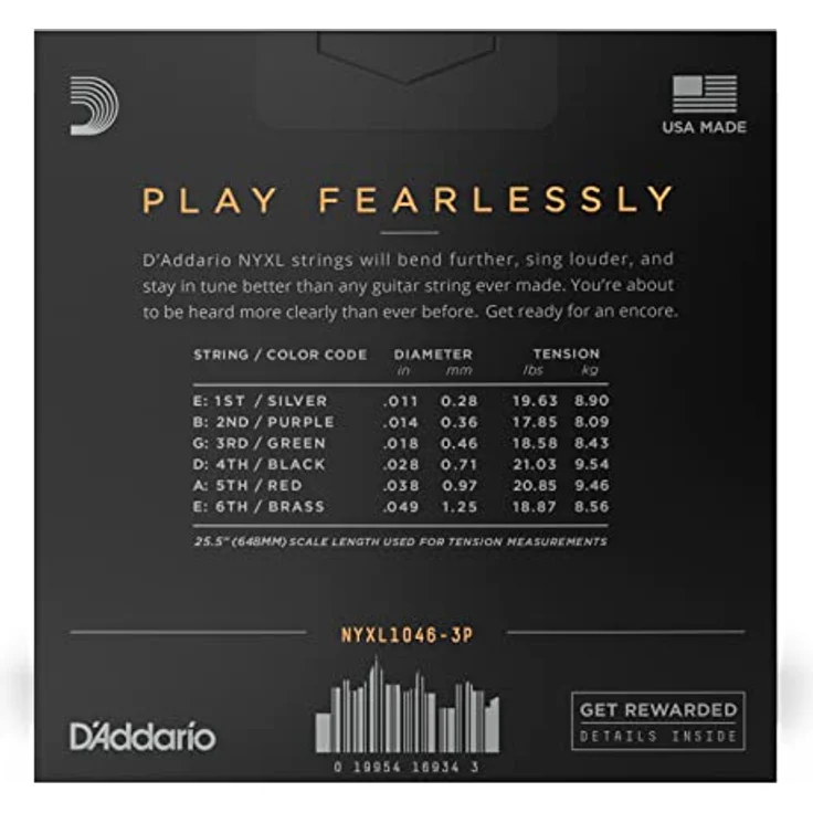 D'Addario NYXL1046-3P Nickel Wound E-Gitarrensaiten, Regular Light, 10-46, 3 Sets – Bild 2
