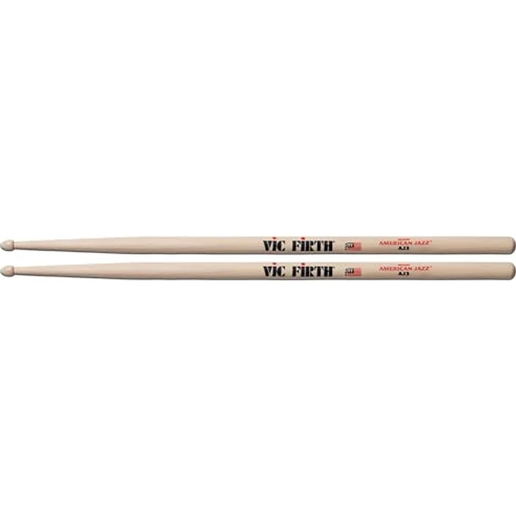 Vic Firth AJ3 American Jazz, Hickory Drumsticks mit kleinem, tränenförmigem Holz Kopf, 406 mm lang, 13,8 mm Ø – Bild 3