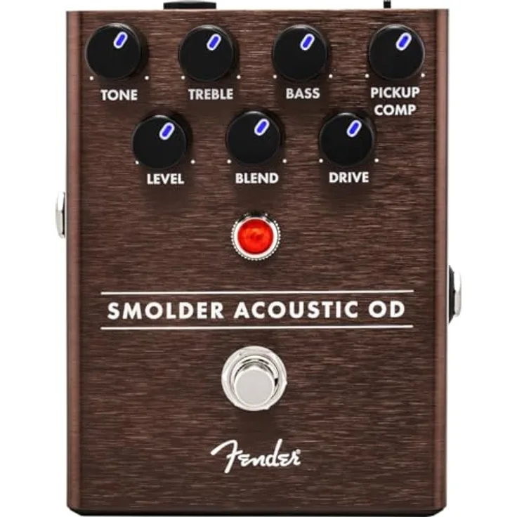 Fender Smolder Acoustic OD, Overdrive-Pedal für Akustikgitarre mit Pickup Kompensationssteuerung und True Bypass