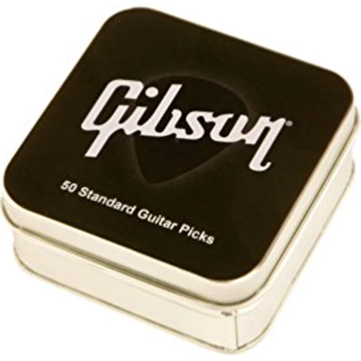 Gibson Standard Pick Set Thin, 50 Stück Plektren in klassischer 351 Form, Stärke 0,46 mm, inkl. Metallbox – Bild 3