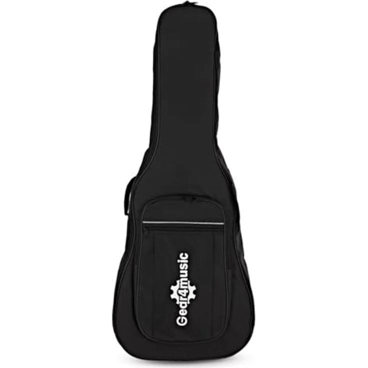 Gear4Music Gepolsterte Gitarrentasche für 3/4-Konzert-/Akustikgitarren, leichtes Design mit verstellbarem Gurt und Fronttasche für Zubehör – Bild 3