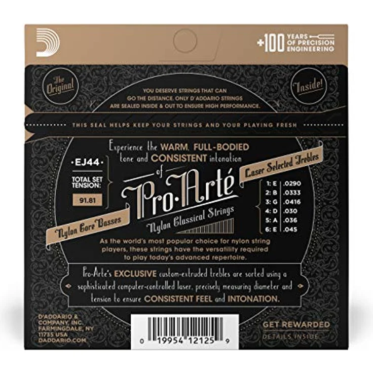 D'Addario EJ44 Pro-Arte Nylon-Saiten für Konzertgitarre, extra harte Spannung mit warmem Klang, Made in USA – Bild 2