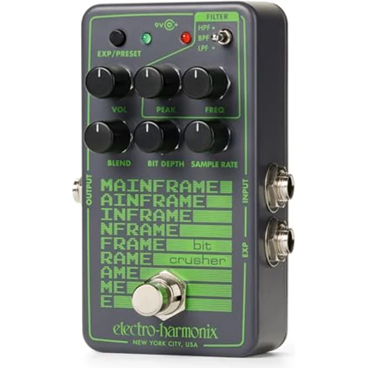 Electro Harmonix Mainframe Bit Crusher, Gitarren-Effektpedal mit Lo-Fi Klängen, programmierbaren Presets, Hoch-/Tief-/Bandpassfilter, 70 x 114 x 53 mm – Bild 3