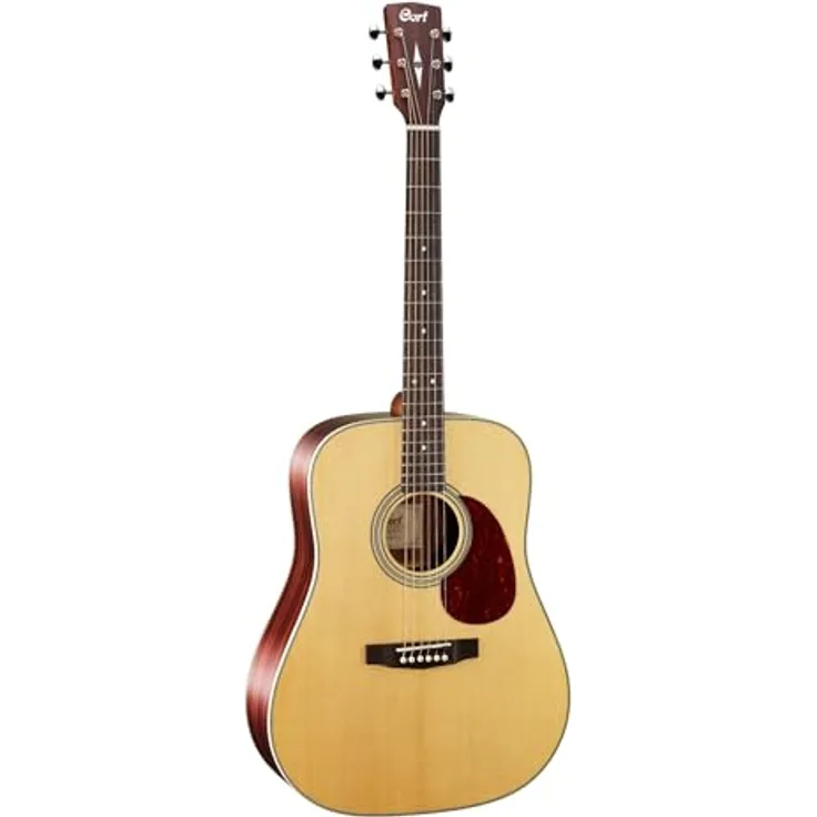 Cort Earth 100 NS, Westerngitarre Dreadnought mit massiver Sitka-Fichtendecke, Mahagoni Boden, Ovangkol Griffbrett, Natur Satin Finish