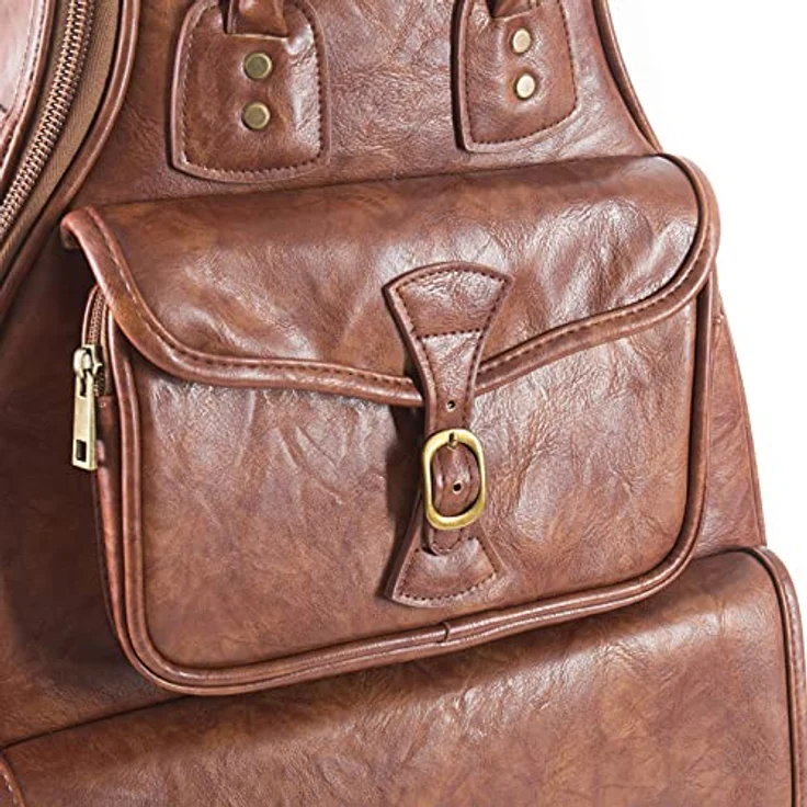 Fame Kunstleder Gigbag für Westerngitarre, Vintage Design, hochverdichtete Schaumpolsterung, gepolsterter Tragegriff, Rucksackgarnitur, mehrere Zubehörtaschen, optimaler Schutz, 3,25 kg – Bild 4