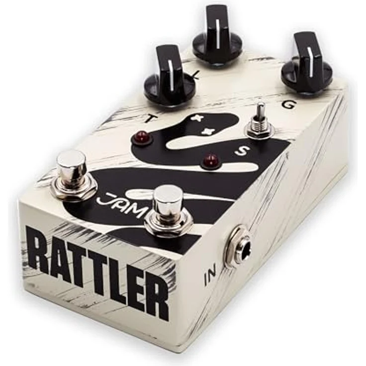 JAM pedals Rattler MKII Distortion, Overdrive-Effektpedal mit symmetrischem/asymmetrischem Clipping, Mid-Boost-Fußschalter, True Bypass – Bild 4