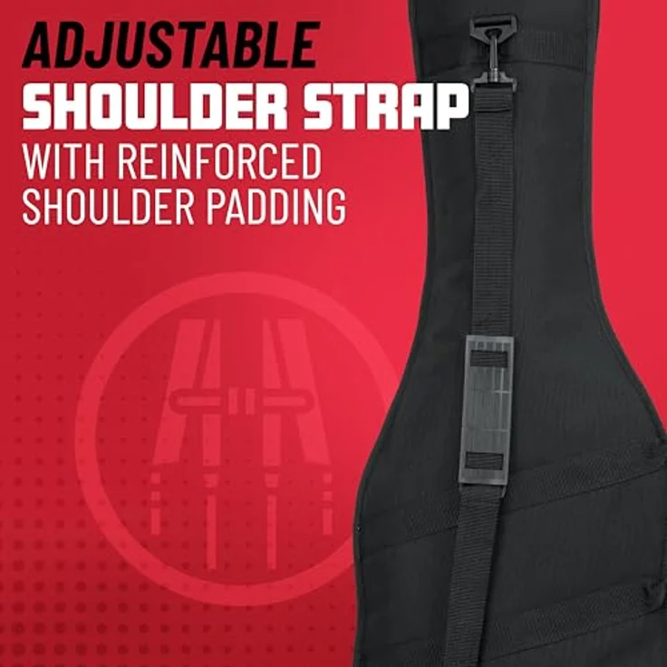 Gator Bass Guitar Gigbag, verstärkt mit 10 mm Schaumstoffpolsterung, geräumige Außentasche, Innenmaße: 1194 mm x 381 mm x 89 mm – Bild 4
