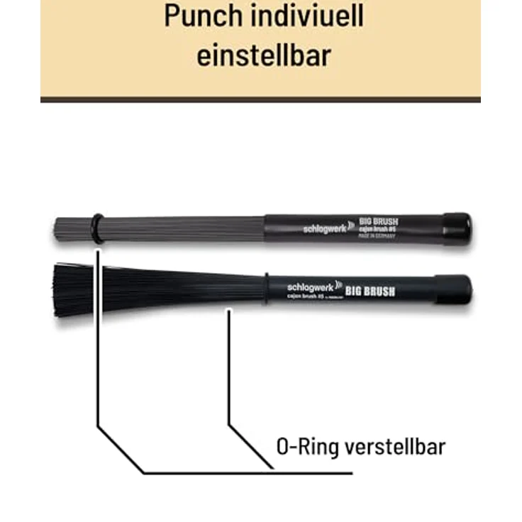 Schlagwerk BRC05 Cajon Big Brush, Drumsticks mit vielseitiger Soundvielfalt, 1 Paar – Bild 3