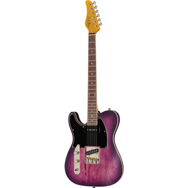 Schecter PT Special LH PBP, E-Gitarre für Linkshänder mit Sumpfeschenkorpus, Ahornhals und Purple Burst Pearl Finish