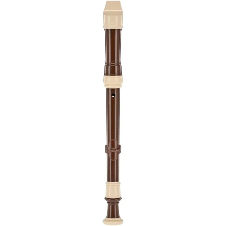 Aulos 105A Bel Canto Sopranblockflöte, barocke Griffweise, Doppelloch, elfenbeinfarbiges Mundstück und Ringe, dunkelbrauner Korpus, 3-teilig, inkl. Tasche – Bild 6
