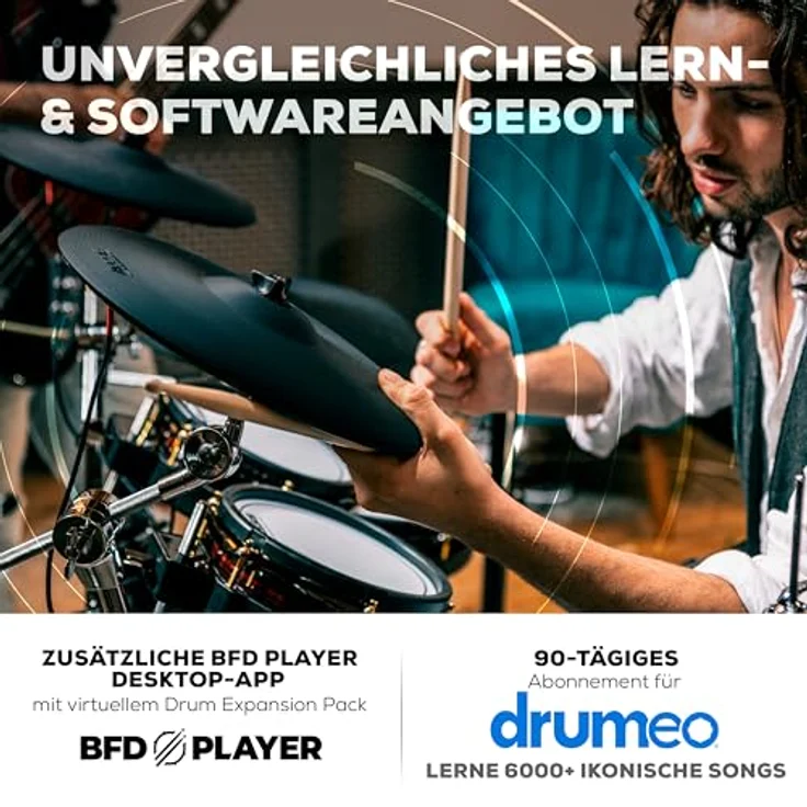Alesis Strata Core E-Drum Kit, professionelles E-Drum Set mit 7" Touch Display, BFD3 Sound Engine, 370 Kit Pieces, Mesh-Pads und 25 GB Speicher – Bild 7