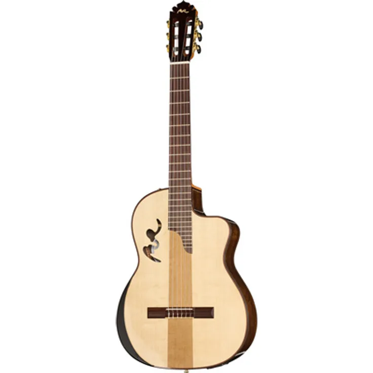 Manuel Rodriguez Cafe Cortado Eucalyptus, E-Akustik Konzertgitarre mit Cutaway, Fichtendecke, Eucalyptus-Body, Mahagoni-Hals, 3-Band EQ Preamp mit Stimmgerät, inklusive Koffer und Ledergurt