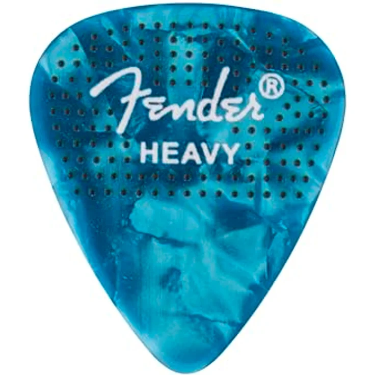 Fender 351 Dotted Celluloid Plektren, 12er Pack in verschiedenen Farben, Heavy, rutschfeste genoppte Oberfläche – Bild 8