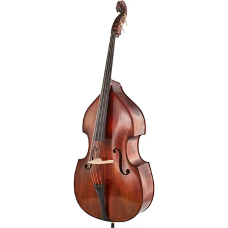 Georg Walther Concert Double Bass 3/4 RB, vollmassives Konzertinstrument mit europäischer Fichtendecke und Spiritus-Handlackierung, rotbraun