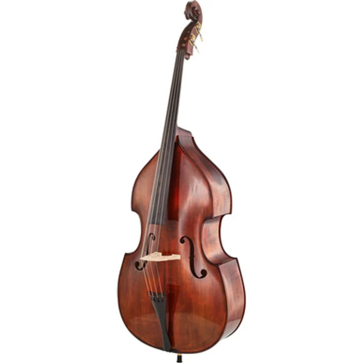Georg Walther Concert Double Bass 3/4 RB, vollmassives Konzertinstrument mit europäischer Fichtendecke und Spiritus-Handlackierung, rotbraun