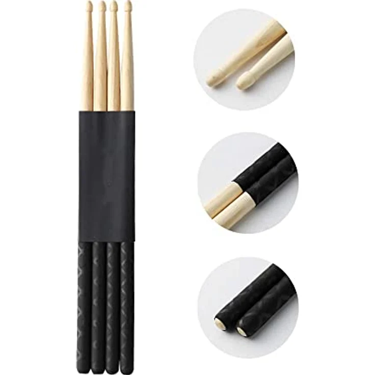 Musfunny Drumsticks 5A, 2 Paar rutschfeste Holz-Trommelstöcke mit tropfenförmiger Spitze für Kinder und Erwachsene, leicht und langlebig – Bild 2