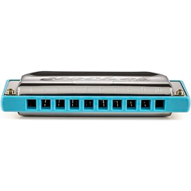 Hohner Rocket Low Harp LD, Mundharmonika in Low D-Dur mit 20 Stimmzungen, ABS-Kunststoff (blau), Edelstahl-Deckel, mit Etui, Made in Germany – Bild 2