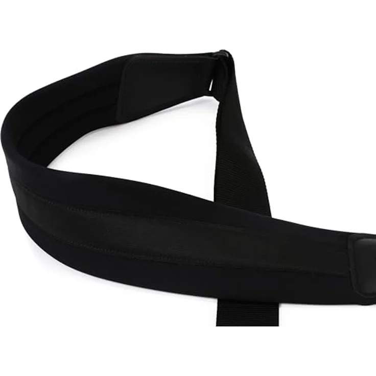 Levys Ultra Comfort Strap 3,25", Gitarrengurt aus Neopren mit gepolstertem Lederendstück, verstellbar von 122 cm bis 140 cm, Schwarz – Bild 5