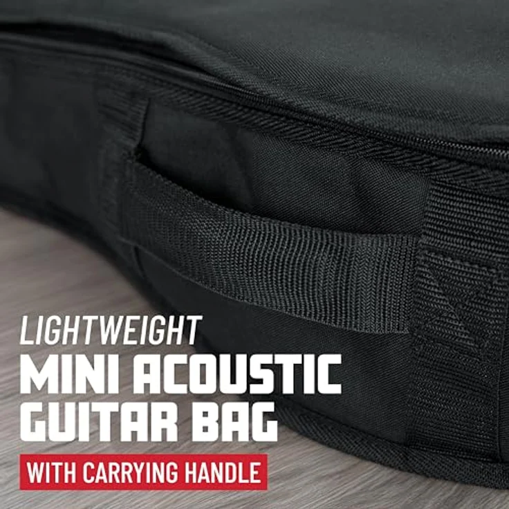 Gator Cases Gig Bag für Mini-Akustikgitarren, wasserfestes 600-Denier-Nylon, 10 mm Schaumstoffpolsterung, Schwarz – Bild 3