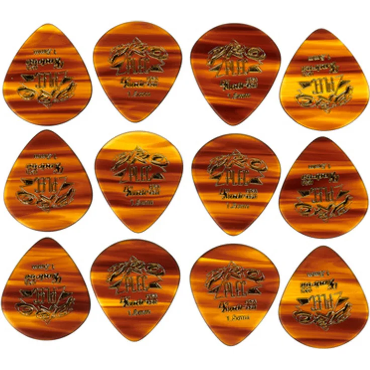 dAndrea Pro Plec-651 Shape, Jazz Plektrum Set aus 12 Stück, Thermoplastik, 1,5 mm Stärke, Shell Finish, hergestellt in den USA