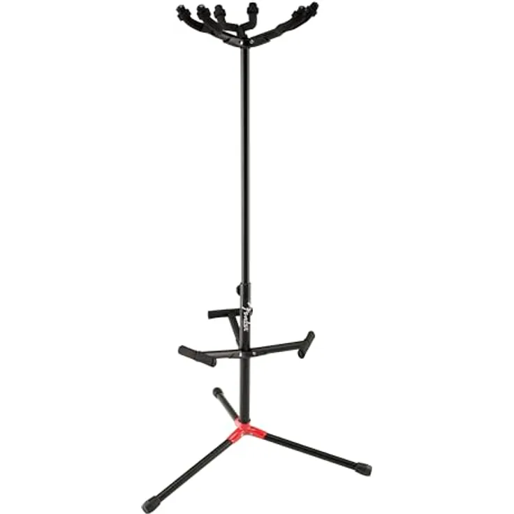 Fender Adjustable Hanging Stand 3-Gtr, Gitarrenständer für bis zu drei Instrumente, höhenverstellbar, stabile Metallkonstruktion, schwarz
