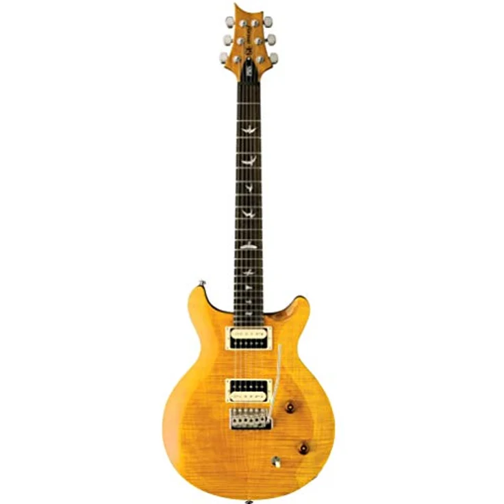 PRS PRS SE Santana SY, Signature E-Gitarre mit Mahagoni Korpus, geflammter Ahorn Decke, Wide Fat Hals, 2x PRS Santana "S" Humbucker, Finish: Santana Yellow, inkl. Gig Bag – Bild 4