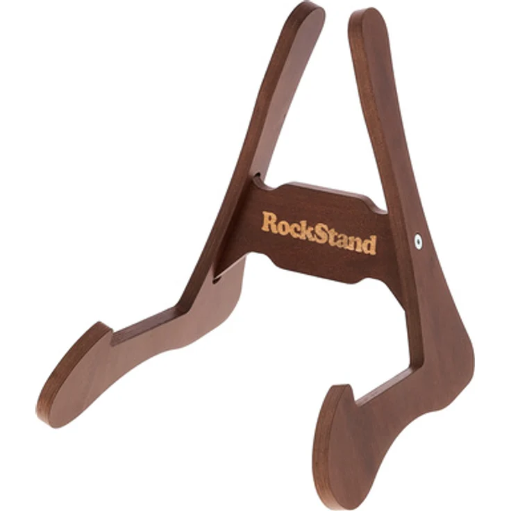 Rockstand Ply Wood A-Frame Stand, Gitarrenständer aus Birkenholz-Laminat, dunkelbraun, für Akustikgitarren und Bässe, inkl. Filz- und Gummiapplikationen