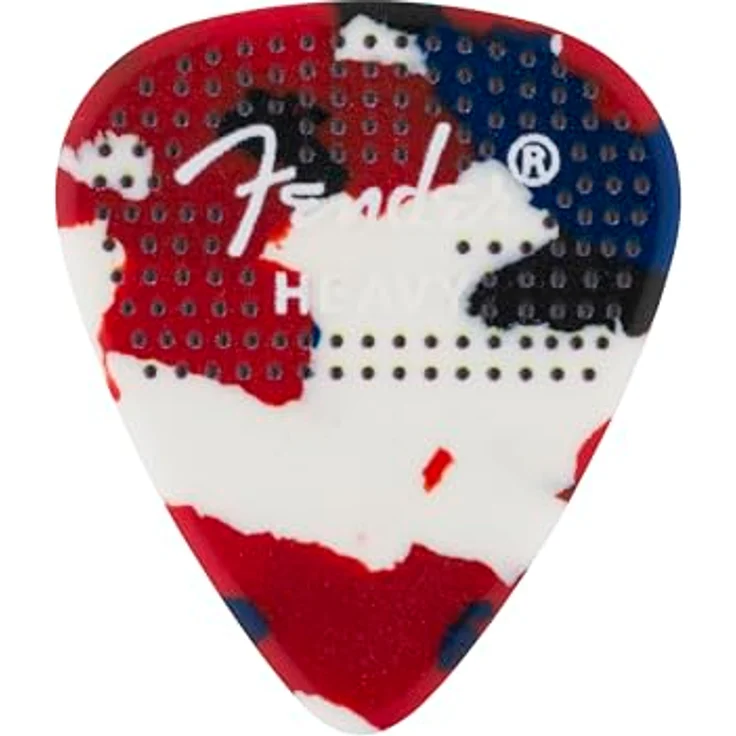 Fender 351 Dotted Celluloid Plektren, 12er Pack in verschiedenen Farben, Heavy, rutschfeste genoppte Oberfläche – Bild 11