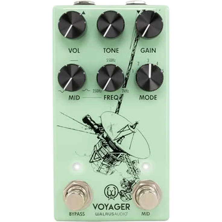 Walrus Audio Voyager Mk2 SFM, Overdrive-Pedal mit parametrischem EQ und 5 wählbaren Modi, Farbe: Seafoam