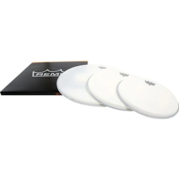 Remo PP-0932-BA Ambassador Coated, Schlagzeugfelle Satz für Tom Tom, einlagig, weiß aufgerauht, 12", 13", 16"