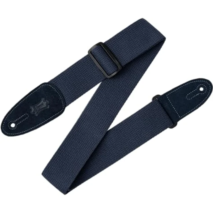 Levys Cotton Strap 2" NAV, Gitarrengurt aus Polyester mit Wildleder-Endstück, verstellbar von 94 cm bis 147 cm, Farbe Navy – Bild 1