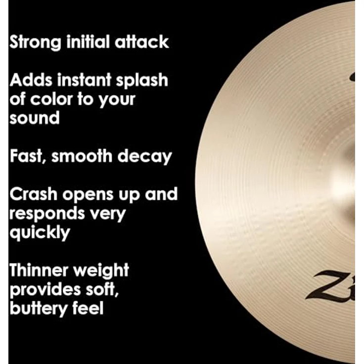 Zildjian 14" A-Series Fast Crash, Schnell Ansprechendes Schlagzeugbecken mit Voller und Lebendiger Klangfarbe – Bild 4