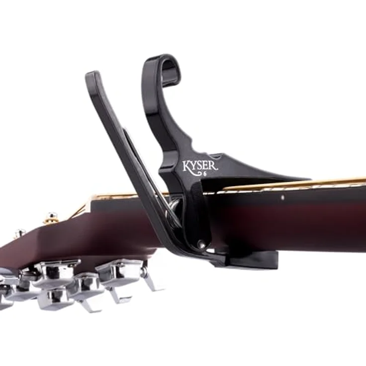 Kyser Quick-Change Capo Acoustic BC, Kapodaster aus Aluminium mit optimaler Federspannung, schwarzchrom – Bild 3
