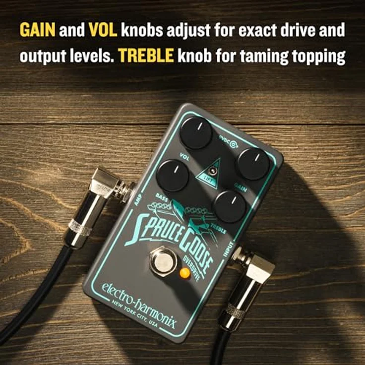 Electro Harmonix Spruce Goose Overdrive, Effektpedal für E-Gitarre mit weicher Übersteuerung, 3 Gain-Einstellungen und erweiterter EQ – Bild 7