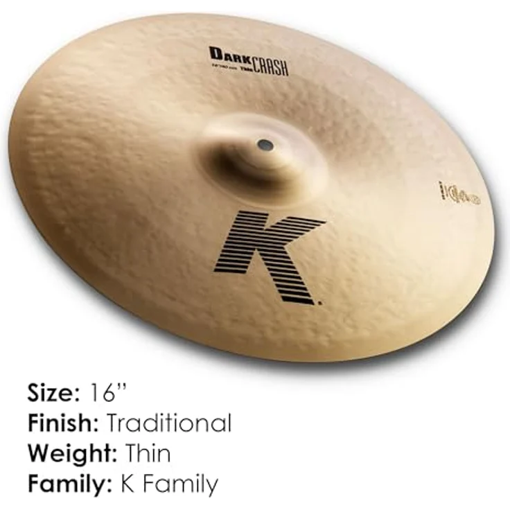 Zildjian K' Dark Crash Thin 16", Schlagzeugbecken mit Traditional Finish – Bild 3