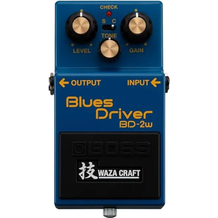 Boss BD-2w Blues Driver, Overdrive-Pedal der Waza Craft Serie mit analoge Schaltung, Level-, Tone- und Gain-Regler, Standard- und Custommode, Made in Japan