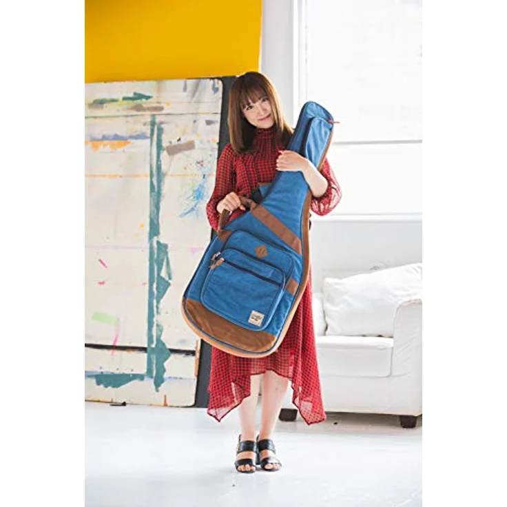 Ibanez IGB541D-BL Powerpad Gigbag, E-Gitarrentasche mit 15mm Polsterung, Jeans Design Blau, inklusive Zubehörfächern und Rucksackgarnitur – Bild 2