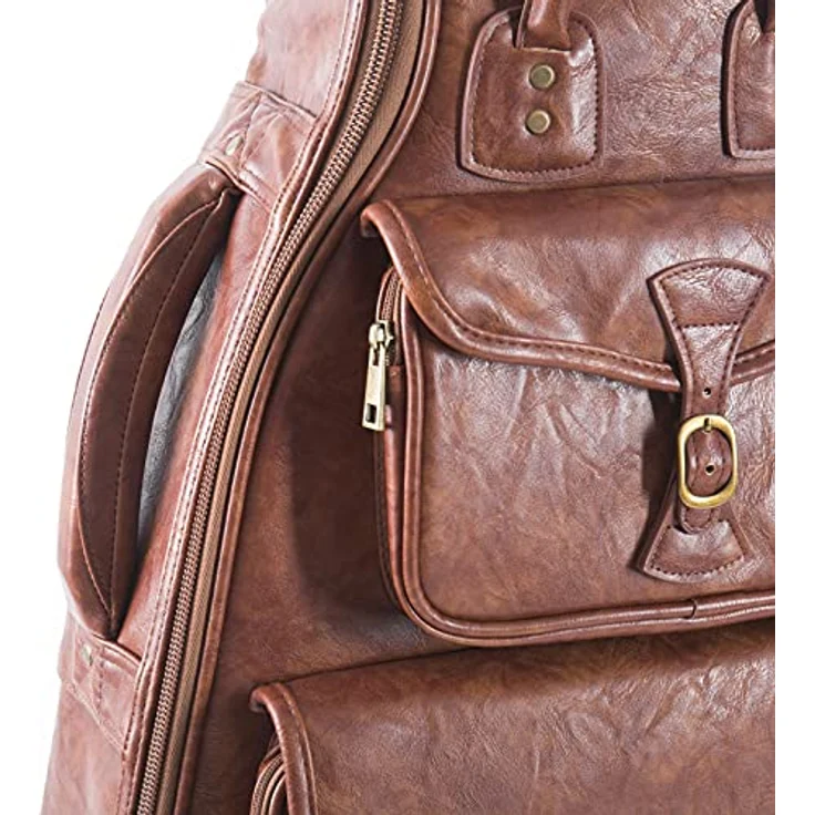 Fame Kunstleder Gigbag für Westerngitarre, Vintage Design, hochverdichtete Schaumpolsterung, gepolsterter Tragegriff, Rucksackgarnitur, mehrere Zubehörtaschen, optimaler Schutz, 3,25 kg – Bild 2