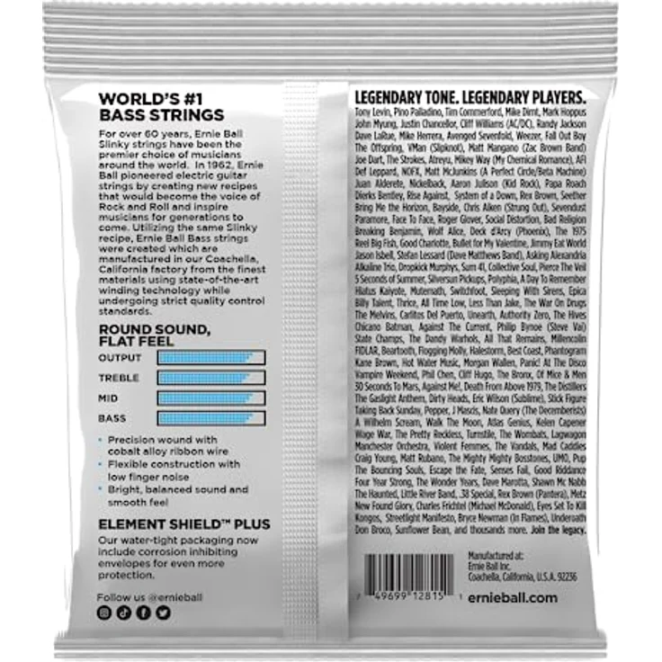 Ernie Ball 2815, E-Bass Saitensatz Extra Slinky Flatwound Cobalt, Saitenstärke 040-060-070-095 – Bild 2