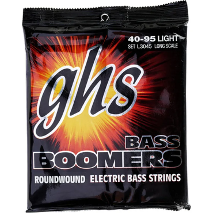 GHS 3045 L Boomers, E-Bass Saiten Set, Roundwound, Long Scale, Nickel plated Steel, Stärke 40-55-75-95